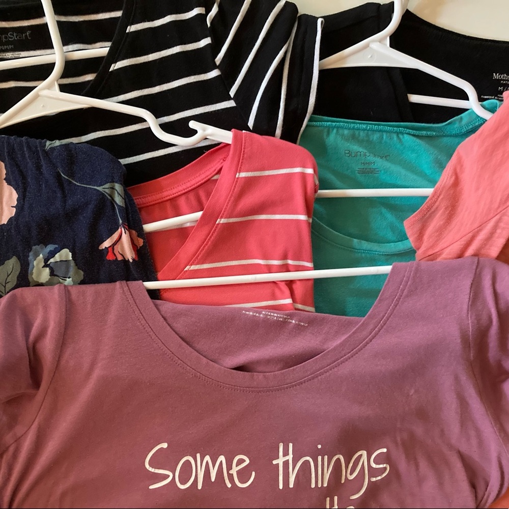Seven (7) Maternity Shirts - Size Medium lot